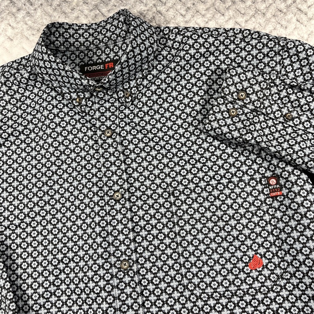 NEW Forge FR Geometric Western Shirt 2XL Work Wear Flame Resistant NFPA 2112